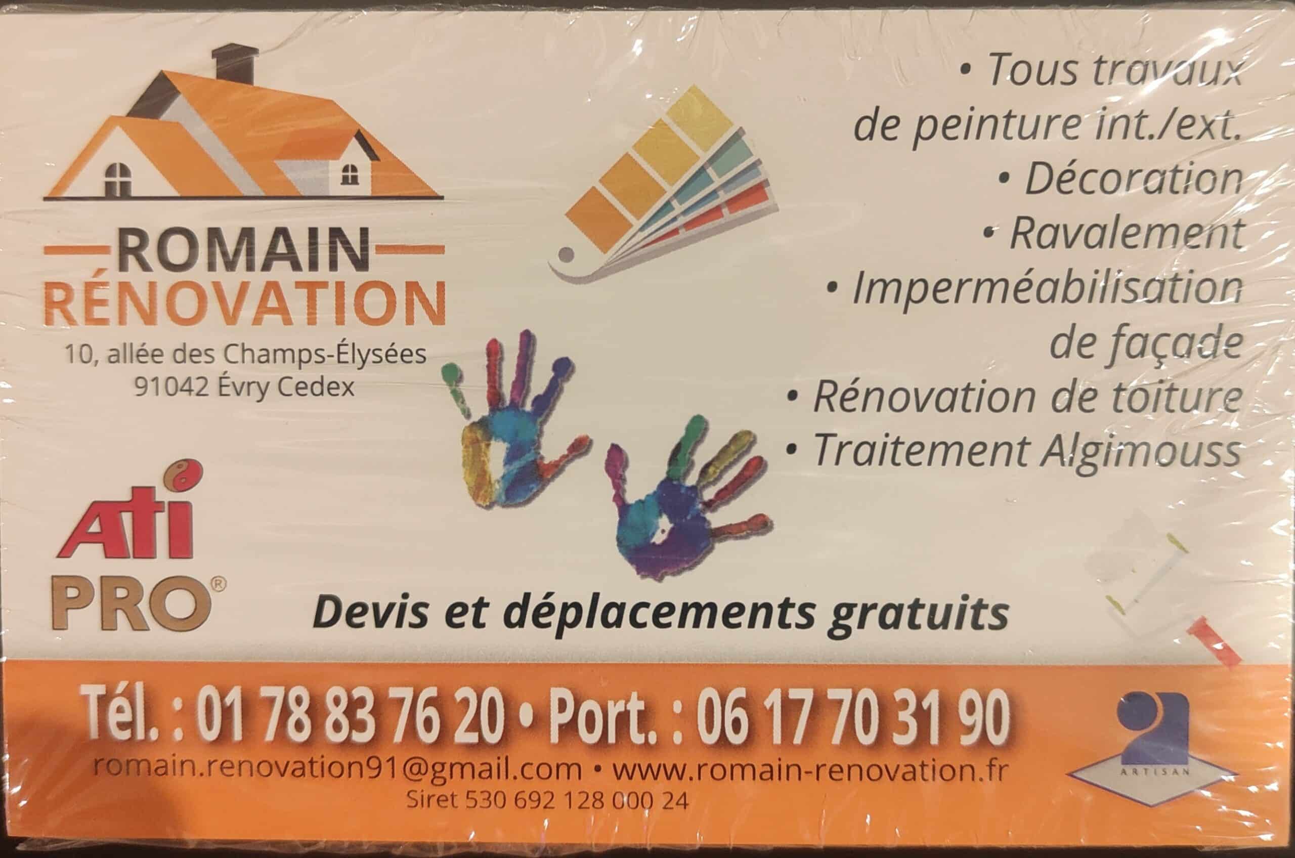 Logo de Romain rénovation, société de travaux en Couverture (tuiles, ardoises, zinc)